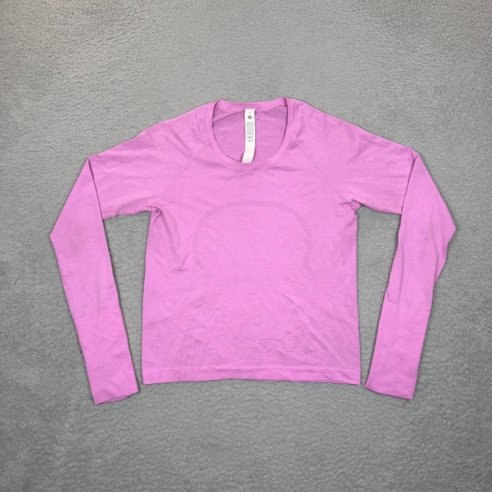 Lululemon Swiftly Tech Long Sleeve 2.0 Pink Purple Heathered Shirt Size 8